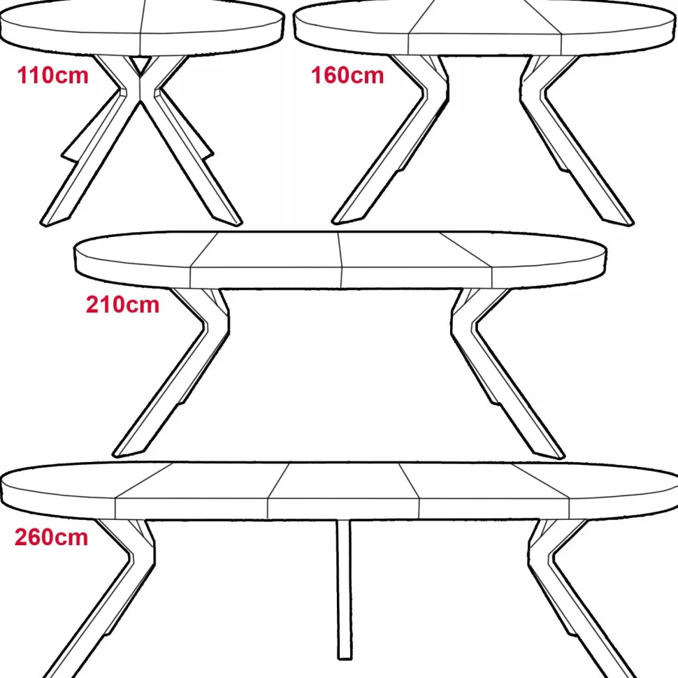 Table ronde extensible Myriade Noir et Chêne Clair