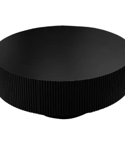 Table ronde L78,5cm avec rainures verticales scuptées Pulsar Noir