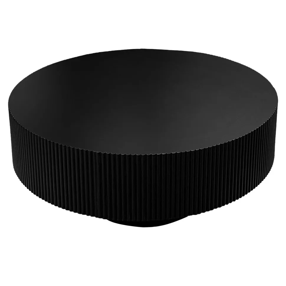 Table ronde L78,5cm avec rainures verticales scuptées Pulsar Noir