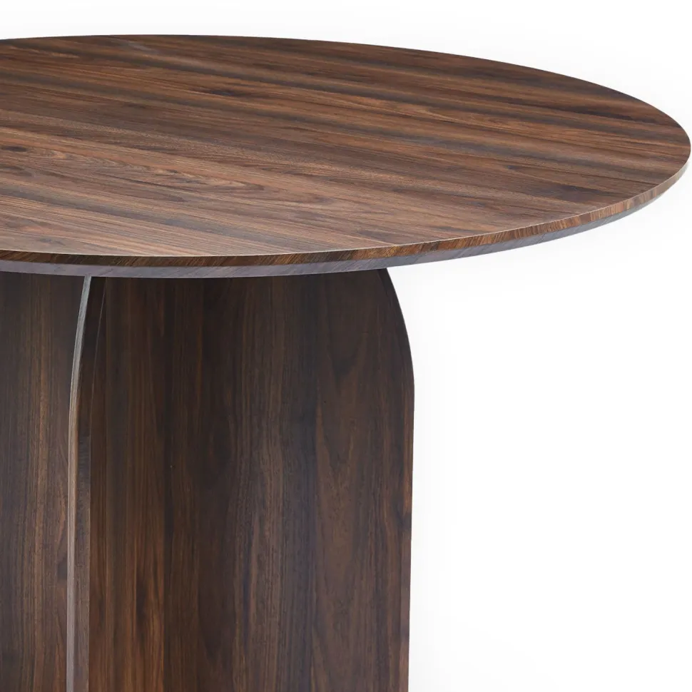 Table ronde élégante 120cm Calyptus Bois foncé