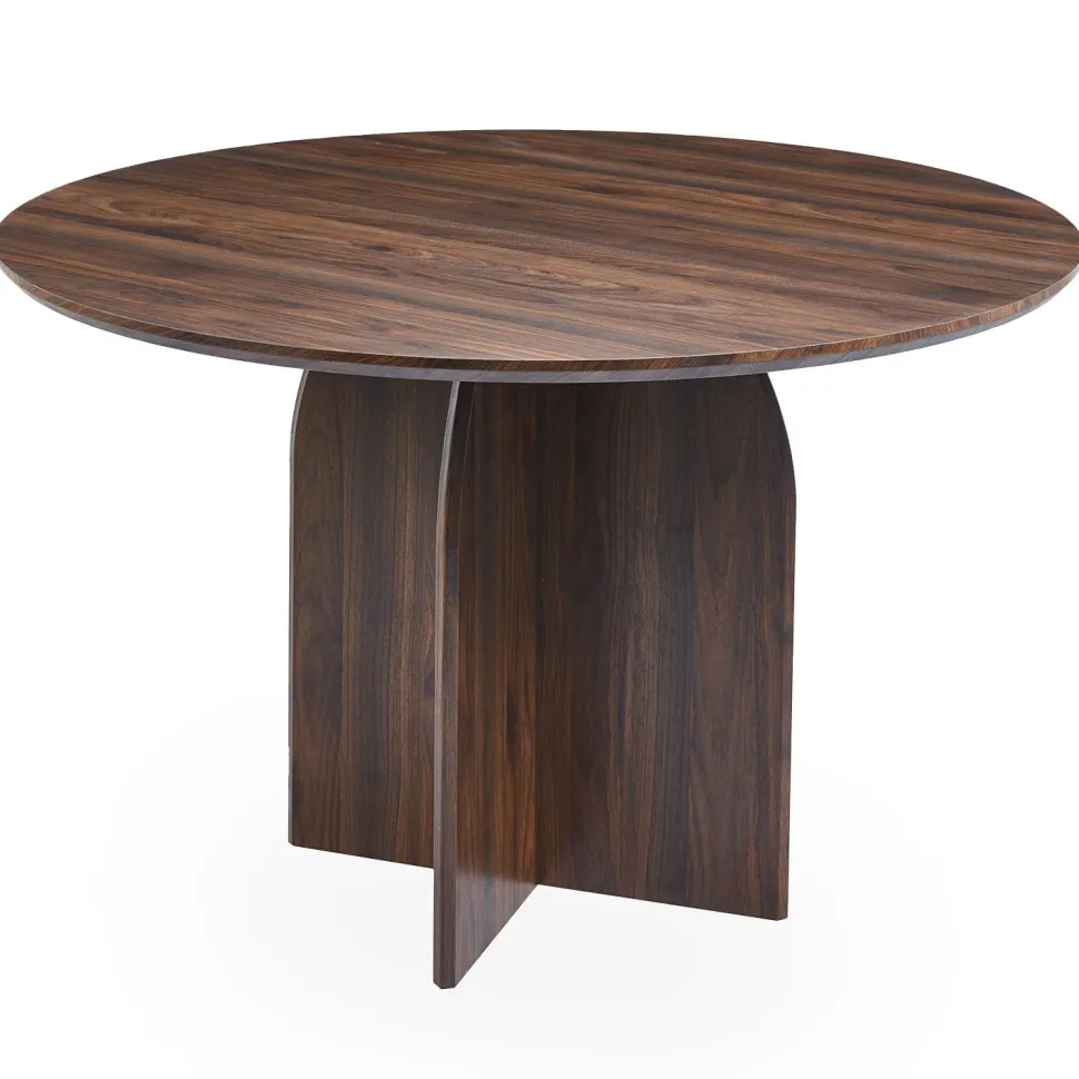 Table ronde élégante 120cm Calyptus Bois foncé