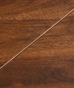 Table ronde pliable gain de place Cokelio 120cm Métal et plateau 3 parties Bois Noisette