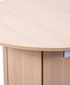 Table ronde style japandi extensible 310cm Tulipa rallonges intégrées Bois clair