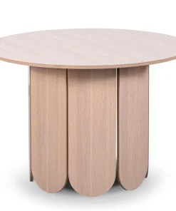 Table ronde style japandi extensible 310cm Tulipa rallonges intégrées Bois clair