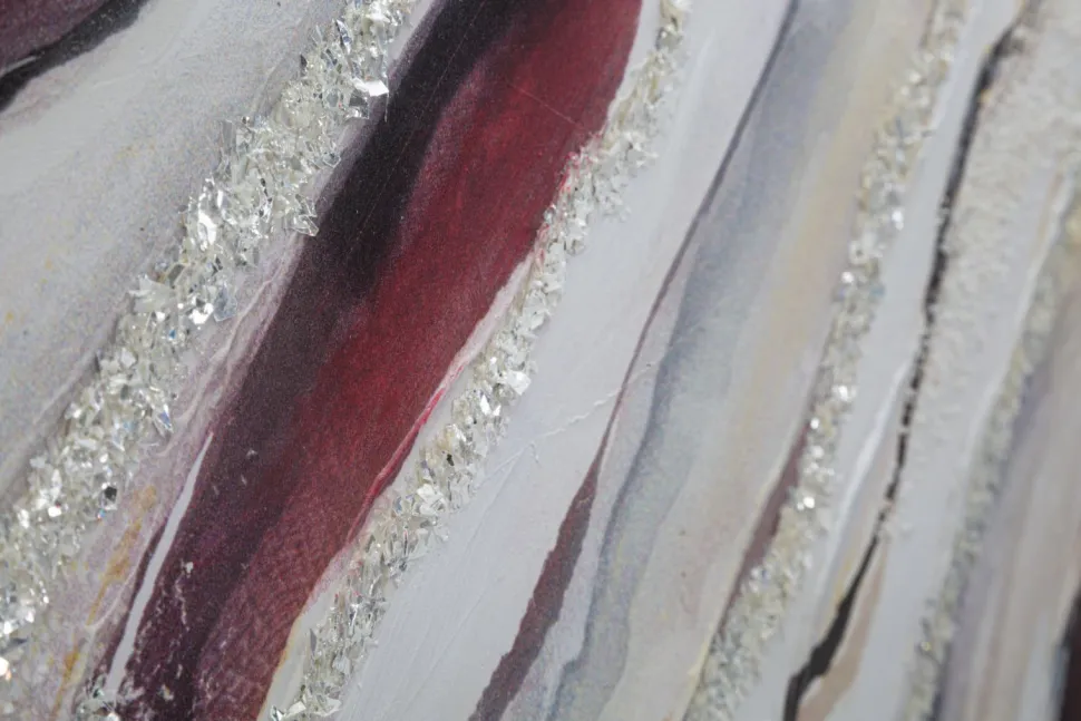 Tableau abstrait encadré en bois massif multicolore