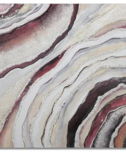 Tableau abstrait encadré en bois massif multicolore
