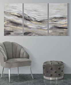 Tableau abstrait monty cadre en bois 3 pièces