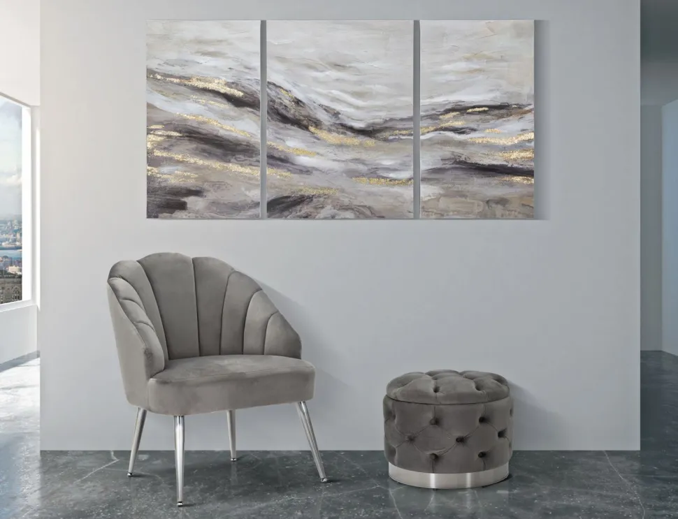 Tableau abstrait monty cadre en bois 3 pièces
