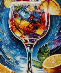Tableau Cocktail Laqué avec Cadre