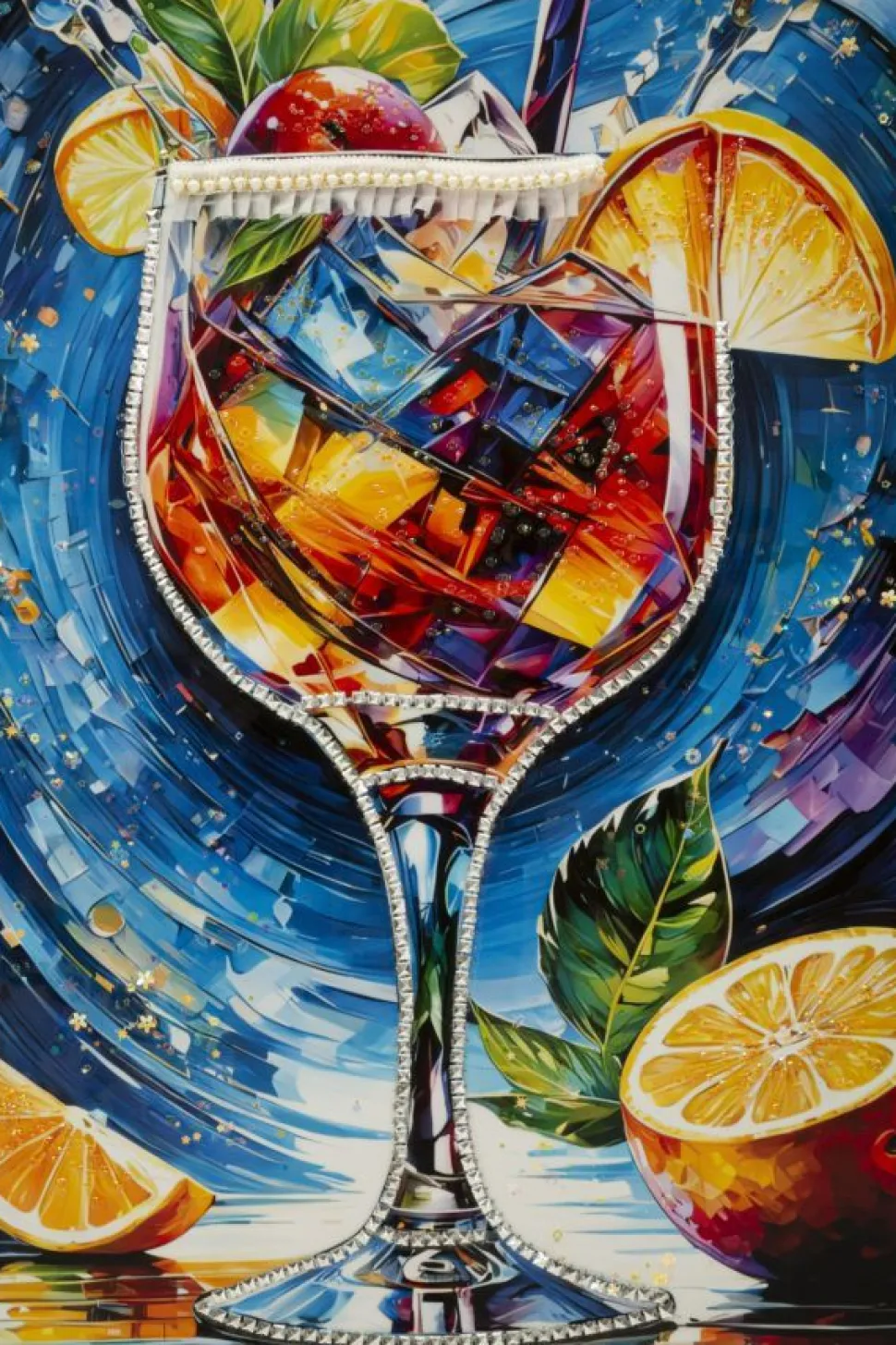 Tableau Cocktail Laqué avec Cadre