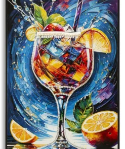 Tableau Cocktail Laqué avec Cadre