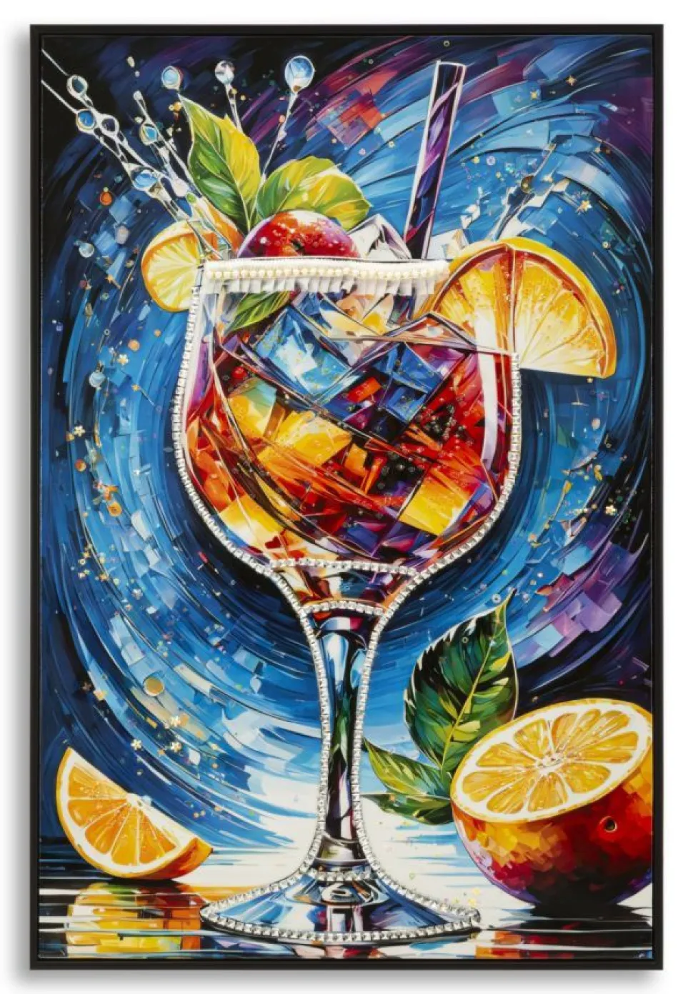 Tableau Cocktail Laqué avec Cadre