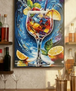 Tableau Cocktail Laqué avec Cadre