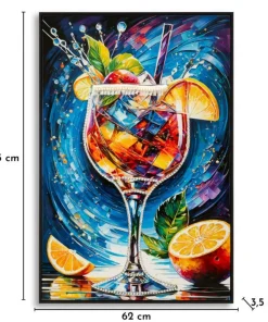 Tableau Cocktail Laqué avec Cadre