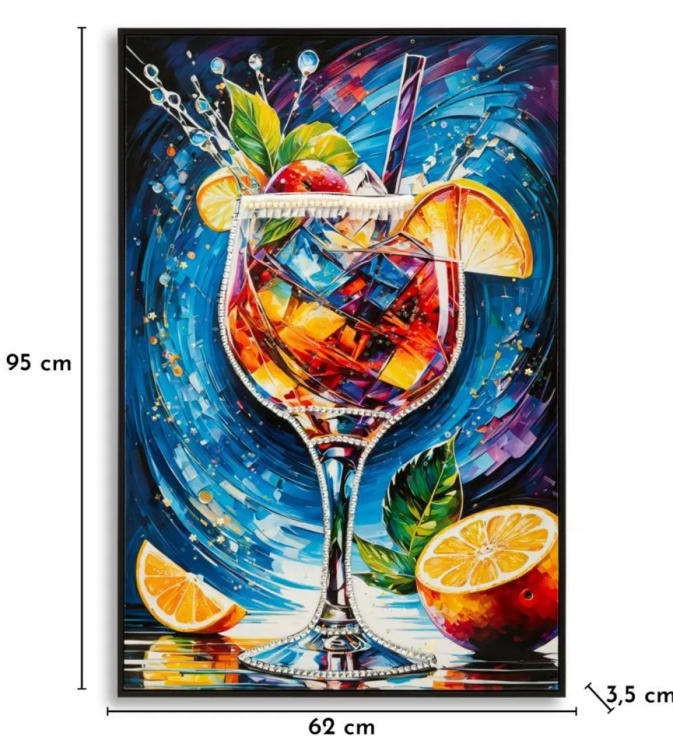 Tableau Cocktail Laqué avec Cadre