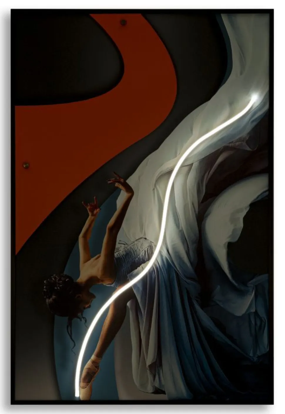 Tableau danseuse LED tridimensionnel 60x90 cm