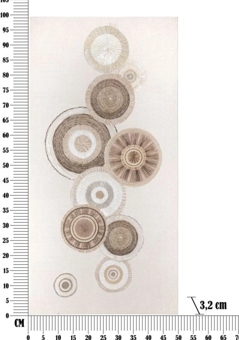 Tableau décoratif géométrique relief Bois massif et toile de qualité tons chauds