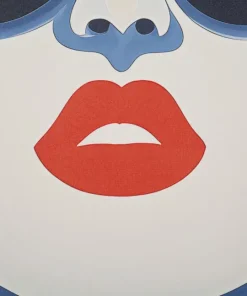 Tableau LED Cécille femme pop rouge et bleu