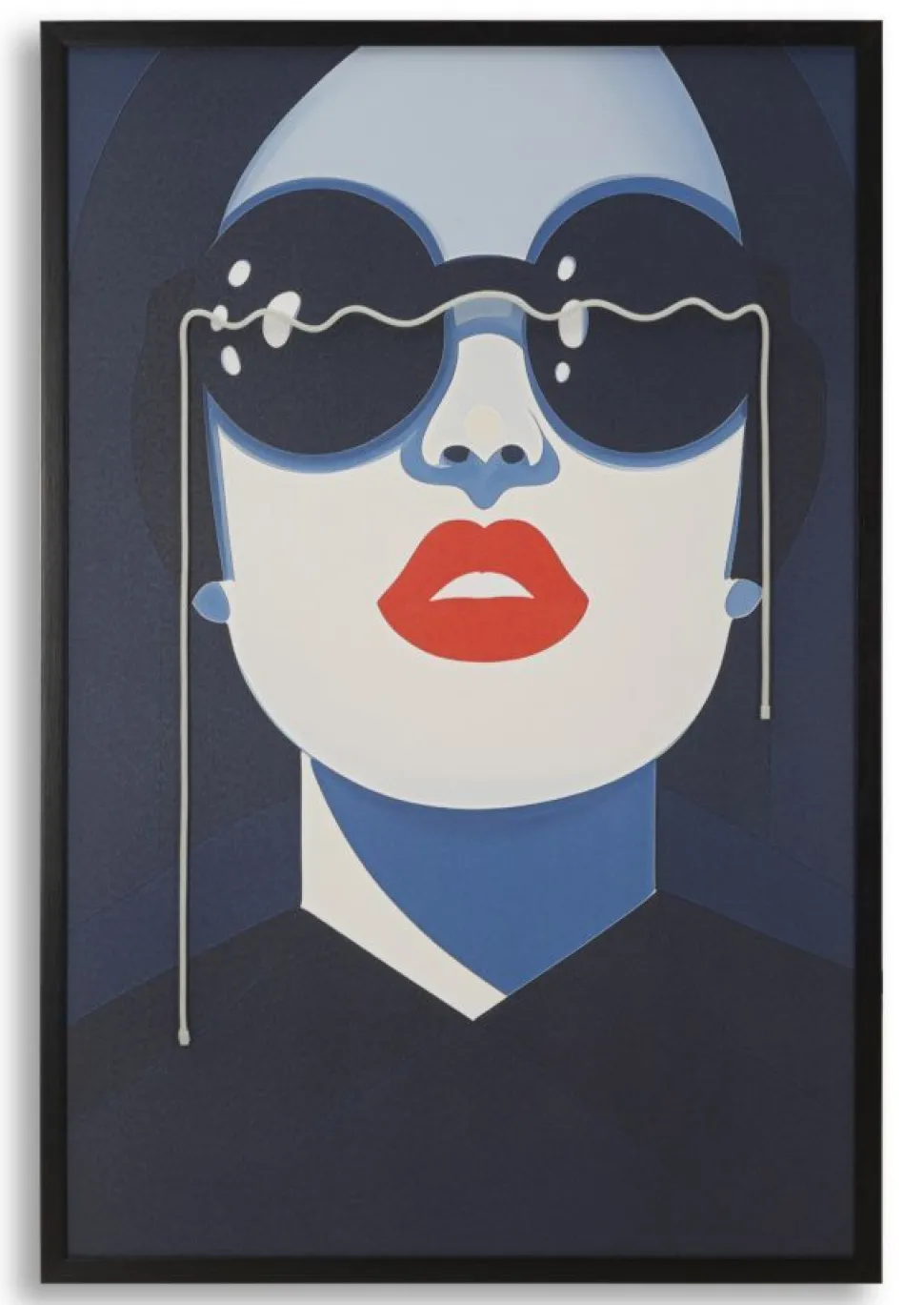 Tableau LED Cécille femme pop rouge et bleu