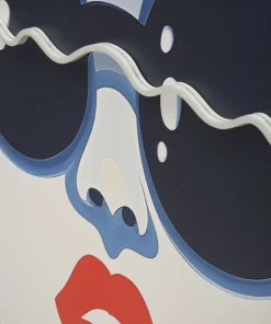 Tableau LED Cécille femme pop rouge et bleu