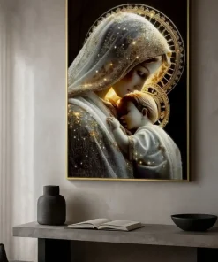 Tableau maternité Laqué Cadre Doré