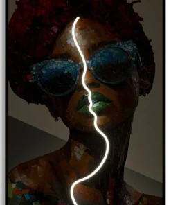 Tableau mural 3D LED Afro Multi-couleurs