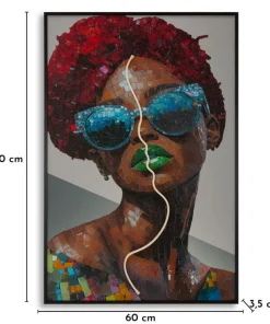 Tableau mural 3D LED Afro Multi-couleurs