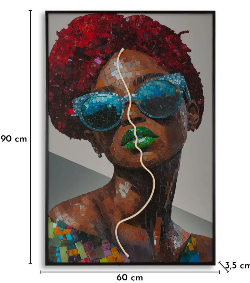Tableau mural 3D LED Afro Multi-couleurs
