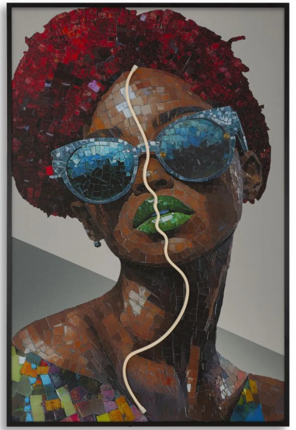 Tableau mural 3D LED Afro Multi-couleurs