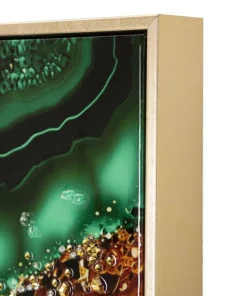 Tableau mural Laquared applications en relief cadre bois et métal doré