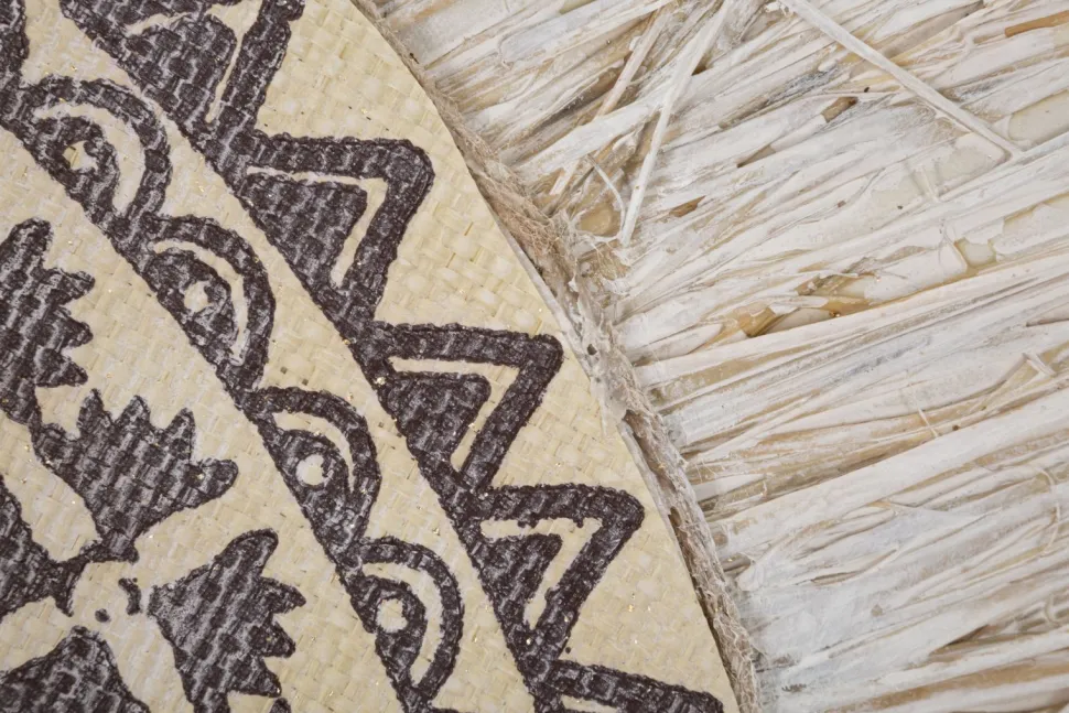 Tableau mural Malind Motifs géométriques Décorations en relief Bois massif Marron