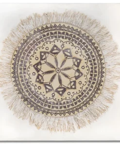 Tableau mural Malind Motifs géométriques Décorations en relief Bois massif Marron