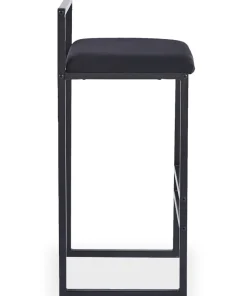 Tabouret de bar en métal Drakkar Noir et Velours Noir
