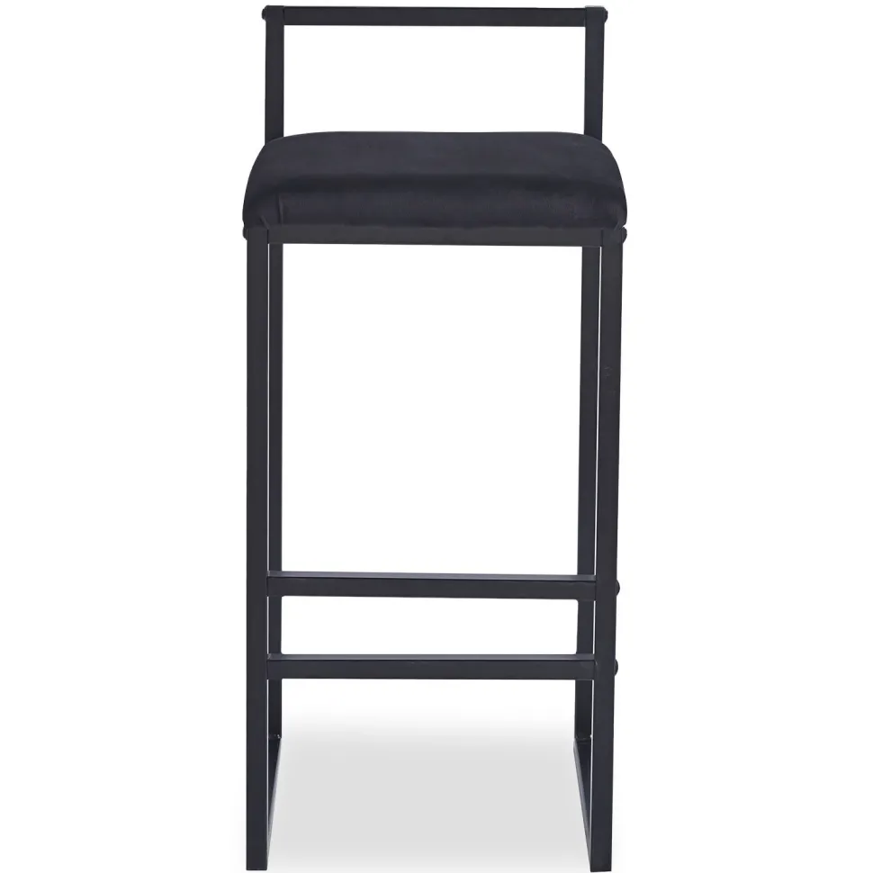 Tabouret de bar en métal Drakkar Noir et Velours Noir