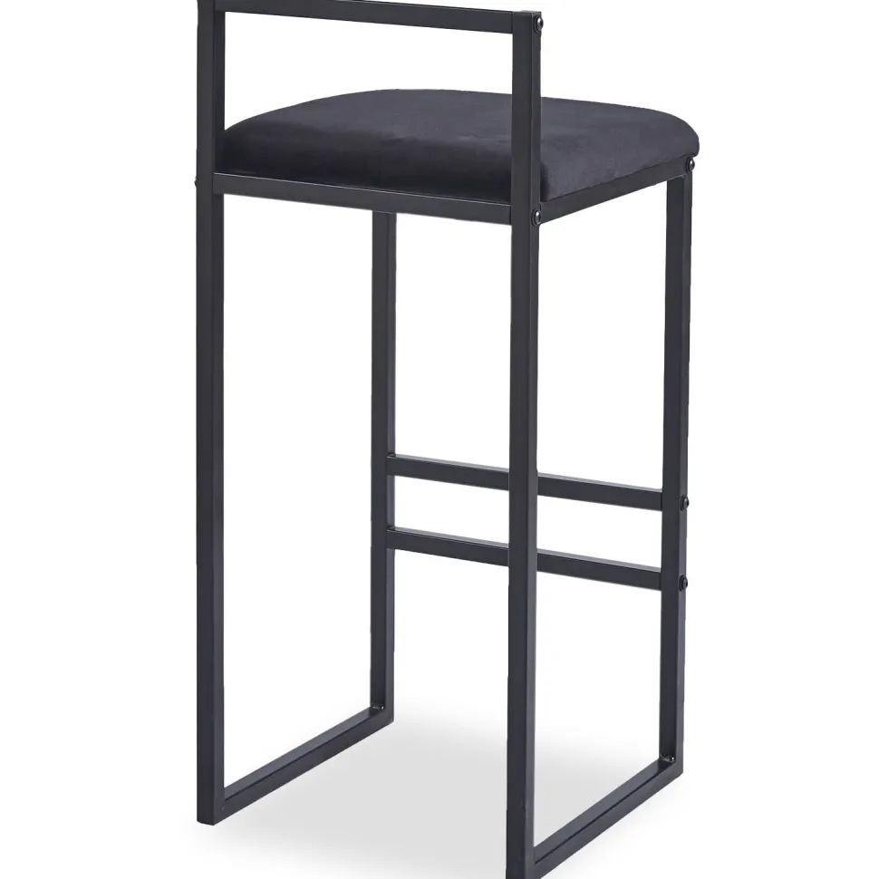 Tabouret de bar en métal Drakkar Noir et Velours Noir