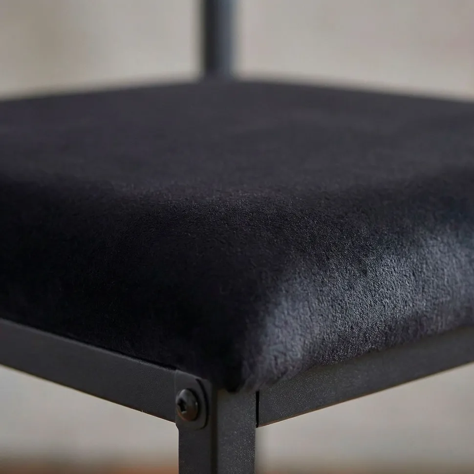 Tabouret de bar en métal Drakkar Noir et Velours Noir