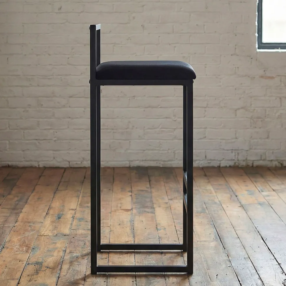 Tabouret de bar en métal Drakkar Noir et Velours Noir
