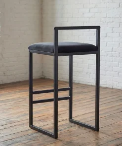 Tabouret de bar en métal Drakkar Noir et Velours Noir