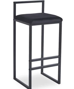 Tabouret de bar en métal Drakkar Noir et Velours Noir