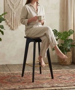 Tabouret de bar Yokori en cannage et Bambou Noir