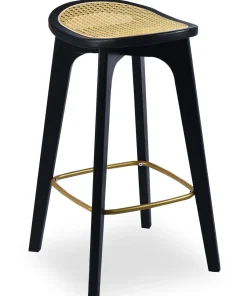 Tabouret de bar Yokori en cannage et Bambou Noir