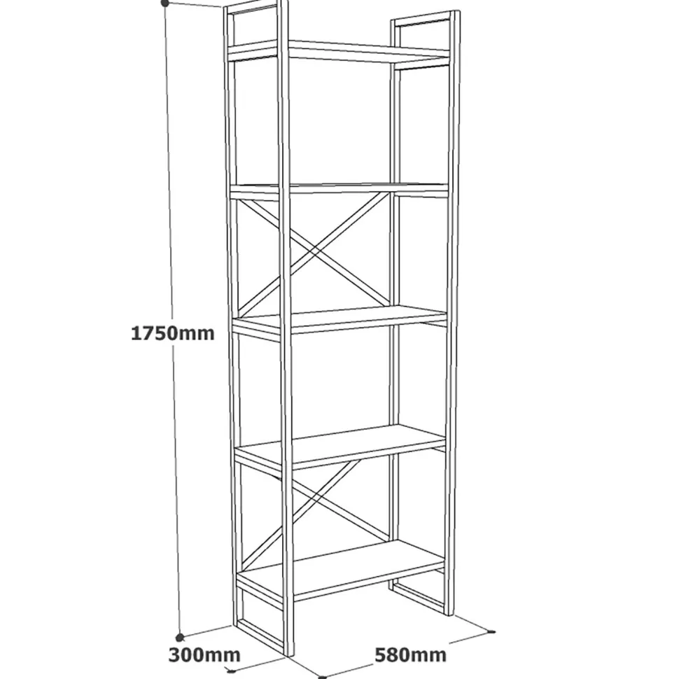 Étagère bibliothèque Opawa L58cm Métal Or et Bois Effet marbre Blanc