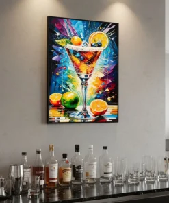 Toile Cocktail Laquaré avec Cadre