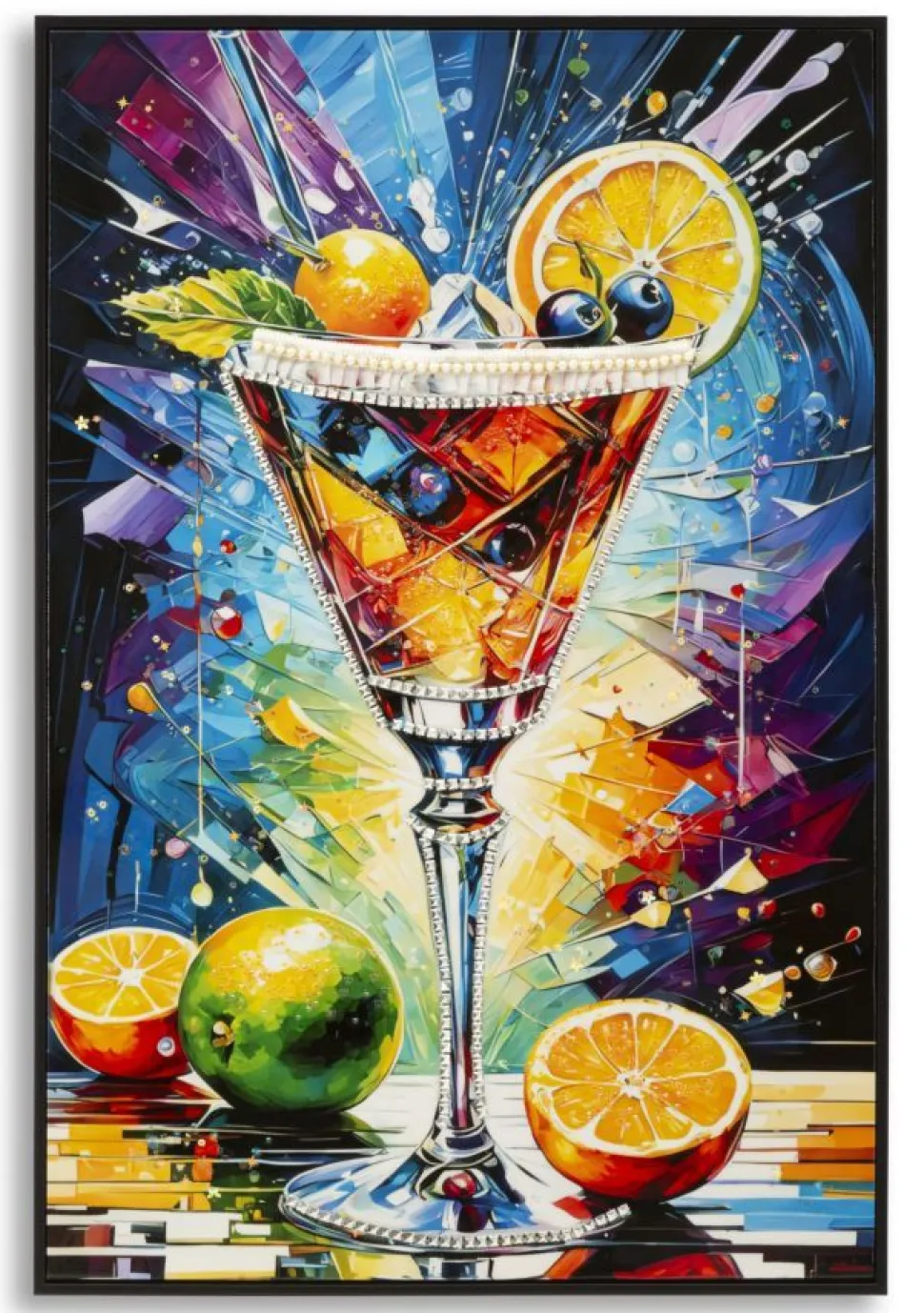 Toile Cocktail Laquaré avec Cadre