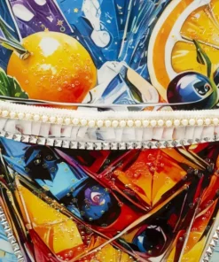 Toile Cocktail Laquaré avec Cadre