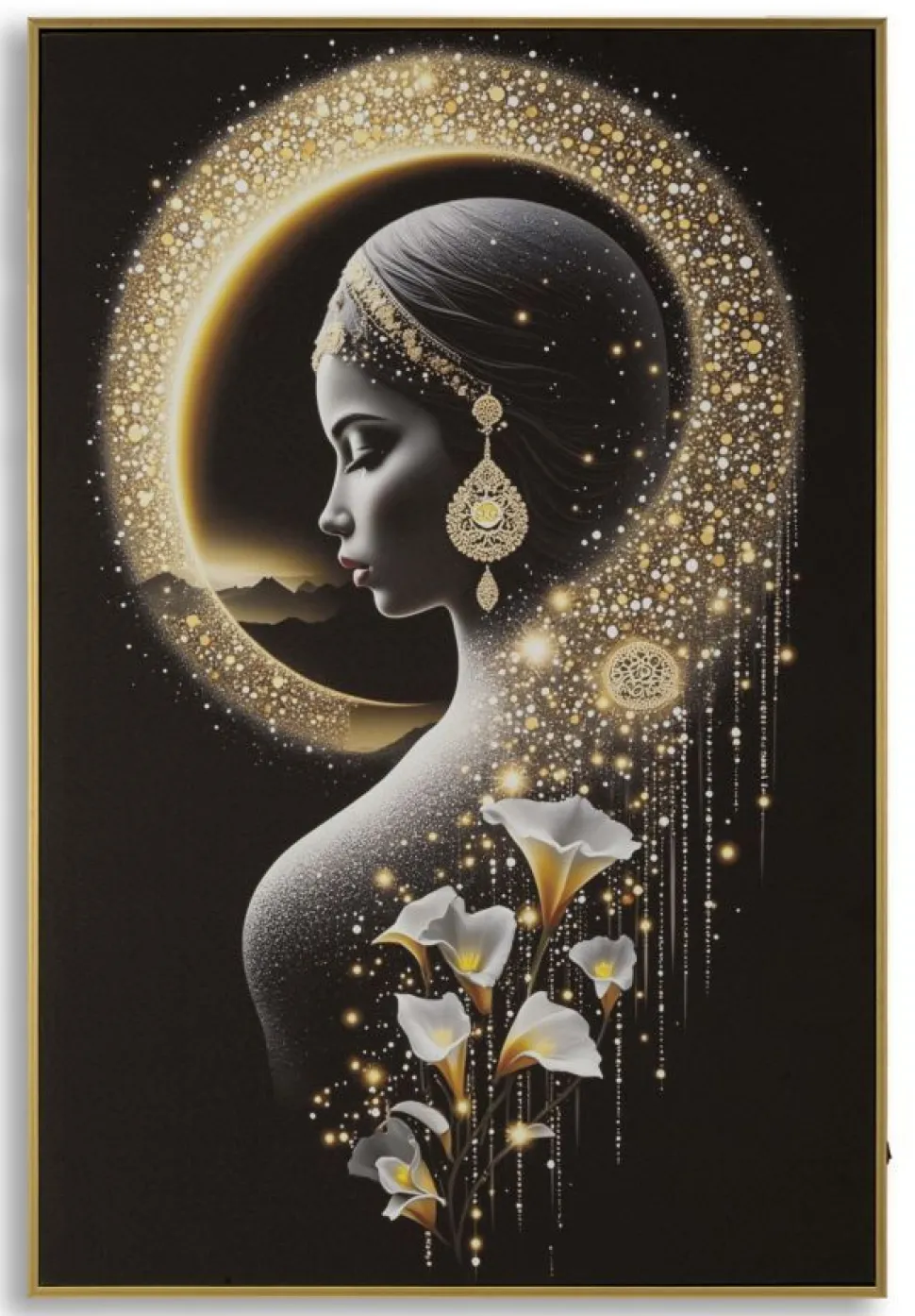 Toile IMDA avec LED et cadre Laqué 60x3,5 x90