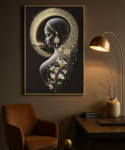 Toile IMDA avec LED et cadre Laqué 60x3,5 x90