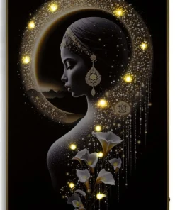 Toile IMDA avec LED et cadre Laqué 60x3,5 x90