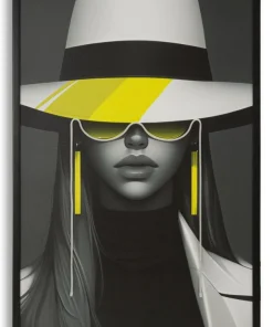 Toile Margot portrait noir et blanc avec LED