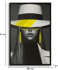 Toile Margot portrait noir et blanc avec LED